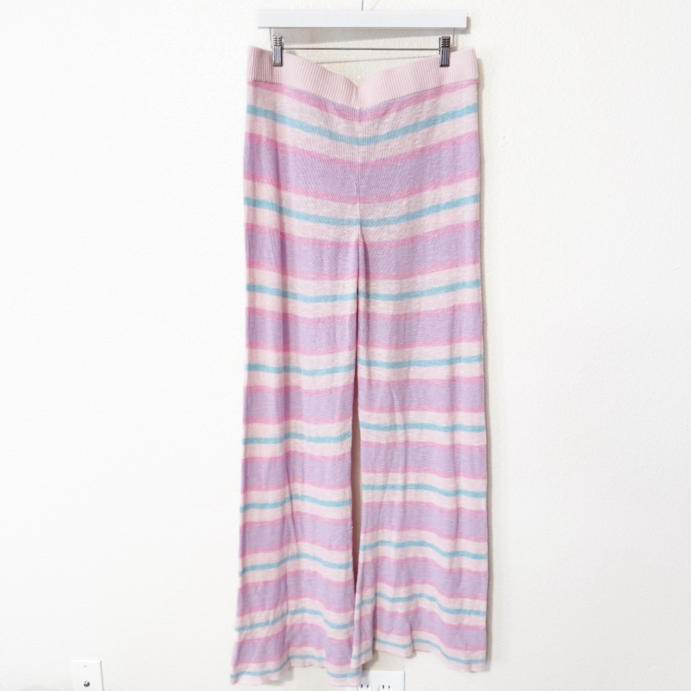 NEW Show Me Your Mumu Feel Good Pants in Cotton Candy Stripe Knit Pastel size XL - Picture 7 of 10